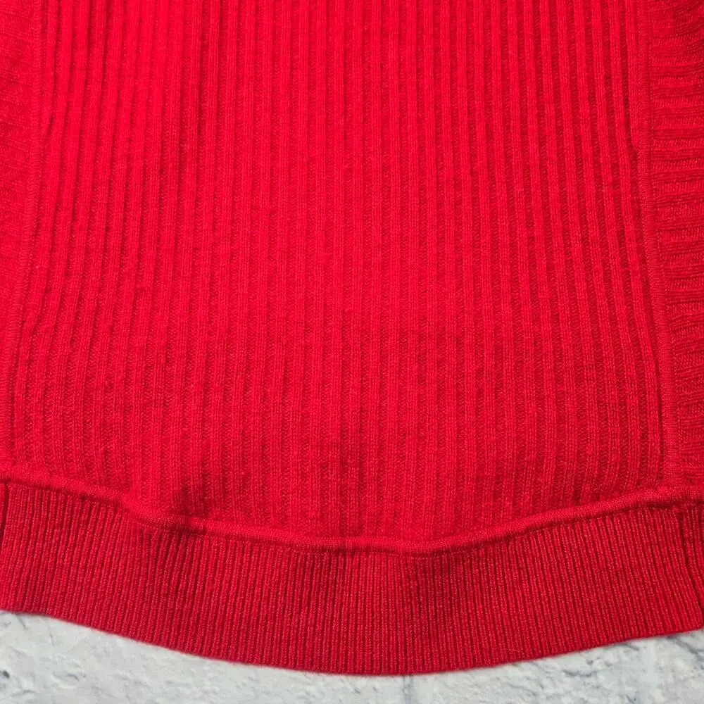 Diane Von Furstenberg Red Cashmere Sweater Holiday Scoop Neck size Petite 0-2